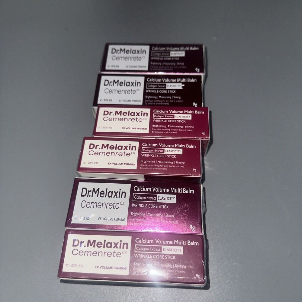 Lot Of (6) Dr. Melaxin Cemenrete Calcium Volume Multi Balm Wrinkle Core Stick 9g